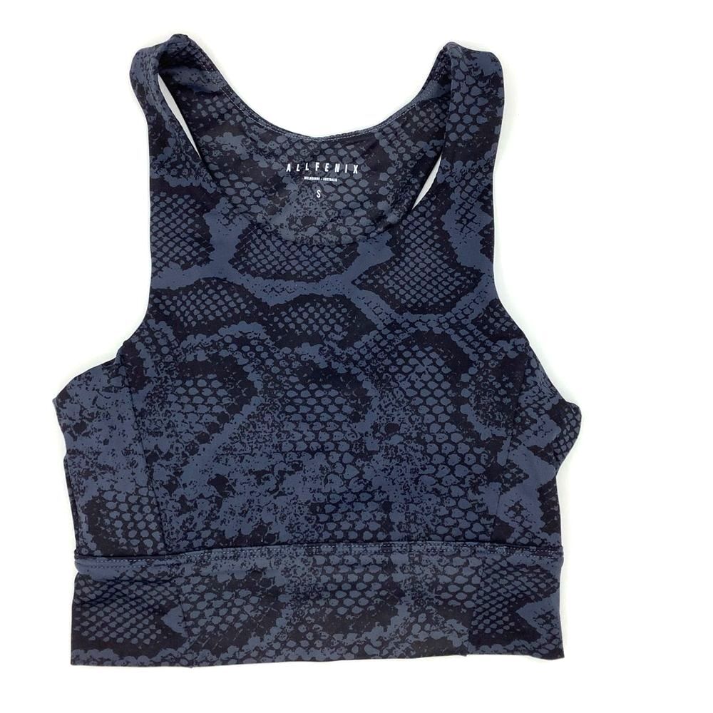 ALLFENIX Python Navy Sports Bra NWT Size S Sculpt Fit Athleisure